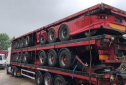 Mixed<br>Stack of Tri Axle Flats BPW axles